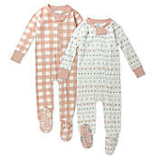 Honest&reg; Size 24M 2-Pack Fair Isle Organic Cotton Snug-Fit Footed Pajamas in Pink/Ivory