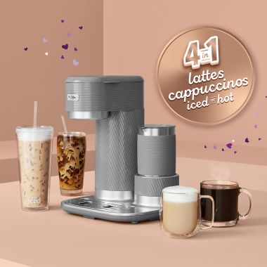 Mr. Coffee 4-in-1 Single-Serve Latte Lux in Grey