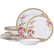 Noritake&reg; Hertford 12-Piece Dinnerware Set in White/Pink