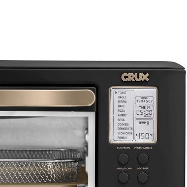 CRUX 6-Slice Digital Toaster Oven with Air Fryer in Black. View a larger version of this product image.
