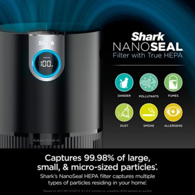 Shark Air Purifier MAX with True NanoSeal HEPA in Black. View a larger version of this product image.
