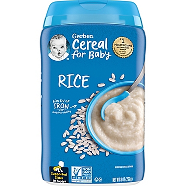 Gerber&reg; 8 oz. Single Grain Rice Cereal. View a larger version of this product image.