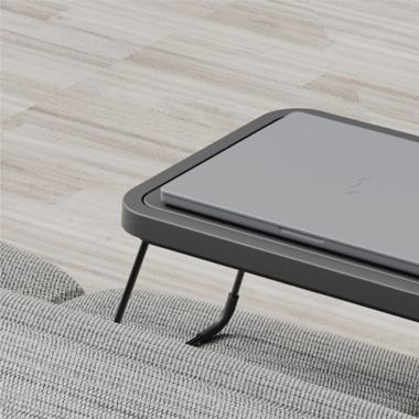 Sharper Image&reg; Laptop Storage Desk with Qi Charging in Grey. View a larger version of this product image.