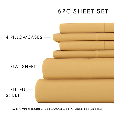 Home Collection iEnjoy 6-Piece California King Sheet Set in Gold. View a larger version of this product image.