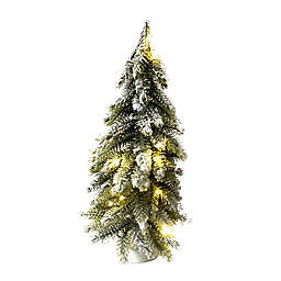Bee & Willow™ 11.5-Inch Mini Snow Flocked Pre-lit LED Christmas Tree in White