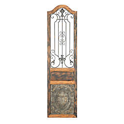 Door Style Scrollwork 19-Inch x 72-Inch Wall Panel in Distressed Brown