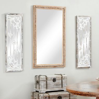Ridge Road D&eacute;cor Boho Style Wood Wall Mirror. View a larger version of this product image.