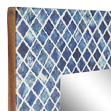 Ridge Road D&eacute;cor Shell Mosaic Wall Mirror in Blue. View a larger version of this product image.