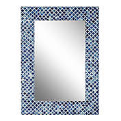 Ridge Road D&eacute;cor Shell Mosaic Wall Mirror in Blue