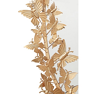 Ridge Road Decor Butterfly 41-Inch x 25-Inch Hanging Wall Mirror in Gold. View a larger version of this product image.