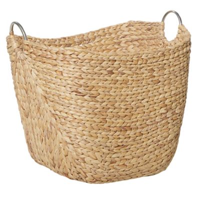 Ridge Road D&eacute;cor Oval Seagrass Basket with Metal Handles