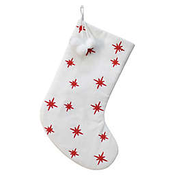 H for Happy™ 18-Inch Stars Holiday Stocking in White/Red