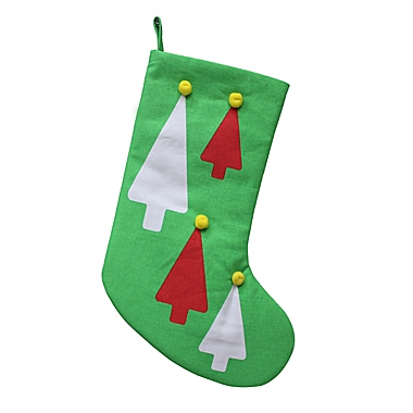 H for Happy&trade; 18-Inch Classic Holiday Stocking in Green/White. View a larger version of this product image.