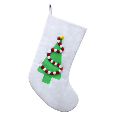 H for Happy&trade; Classic Tree Holiday Stocking in White