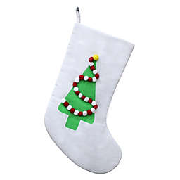 H for Happy™ Classic Tree Holiday Stocking in White