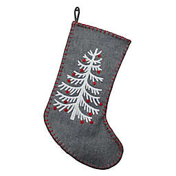 Bee & Willow™ 18-Inch Tree Holiday Stocking in Grey/Red