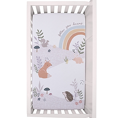 ever & ever&trade; Woodland Photo Op Crib Sheet in Grey. View a larger version of this product image.