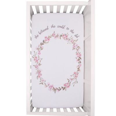 ever & ever&trade; Flower Fairy Photo-OP Fitted Crib Sheet in Pink