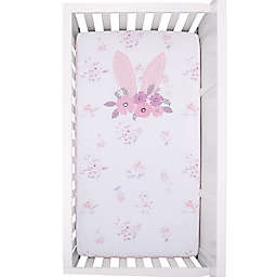 ever & ever™ Flower Bunny Photo Op Crib Sheet in Pink