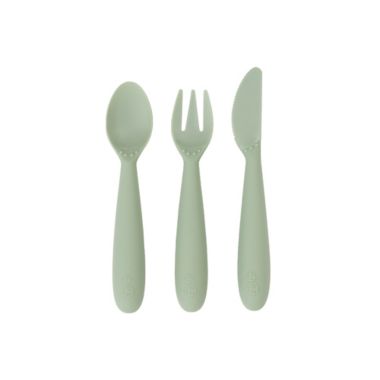 ezpz&trade; 3-Pack Happy Utensils Set in Sage. View a larger version of this product image.