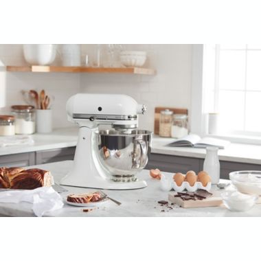 KitchenAid&reg; Artisan&reg; Series 5 qt. Tilt-Head Stand Mixer in White/Silver. View a larger version of this product image.