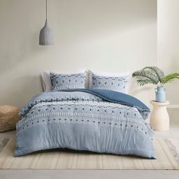 INK+IVY Dora Cotton Chambray Duvet Cover Set