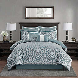 Madison Park® Odette 8-Piece Jacquard Queen Comforter Set in Aqua
