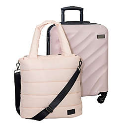 Geoffrey Beene™ 2-Piece Hardside Upright Carry On and Puffer Underseat Luggage Set in Blush