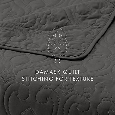 Damask 3-Piece King/California King Quilt Set in Grey. View a larger version of this product image.