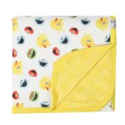 Copper Pearl&reg; Sesame Scribbles 3-Layer Reversible Stretchy Quilt in Yellow