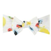 Copper Pearl&reg; Size 0-4M Sesame Scribbles Knit Bow Headband in Yellow