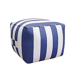 Pasargad Home® Galaxy Striped Pouf in White/Blue