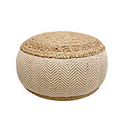 Pasargad Home&reg; Santorini Round Pouf in Natural/Ivory