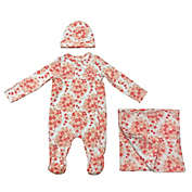 ever &amp; ever&trade; 3-Piece Swaddle, Footie, Hat Set in White/Pink