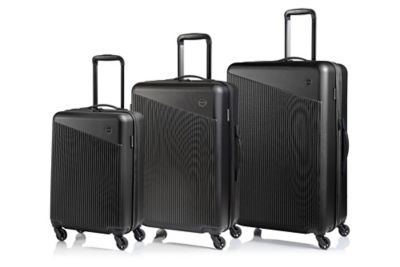 CHAMPS Astro 3-Piece Hardside Expandable Spinner Luggage Set in Black
