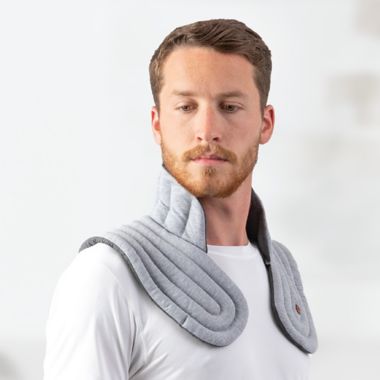 Sharper Image&reg; Aromatherapy Heated Neck and Shoulder Wrap in Grey. View a larger version of this product image.