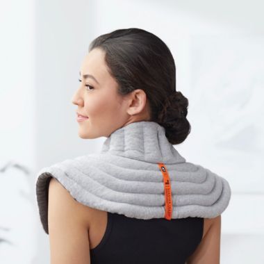 Sharper Image&reg; Aromatherapy Heated Neck and Shoulder Wrap in Grey. View a larger version of this product image.