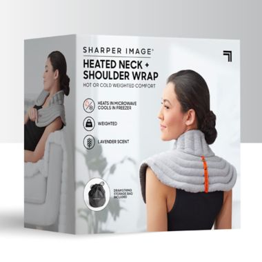 Sharper Image&reg; Aromatherapy Heated Neck and Shoulder Wrap in Grey. View a larger version of this product image.