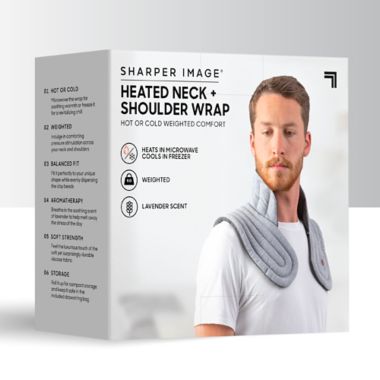 Sharper Image&reg; Aromatherapy Heated Neck and Shoulder Wrap in Grey. View a larger version of this product image.