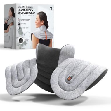 Sharper Image&reg; Aromatherapy Heated Neck and Shoulder Wrap in Grey. View a larger version of this product image.