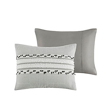 INK+IVY Lennon 3-Piece Full/Queen Comforter Set in Charcoal. View a larger version of this product image.