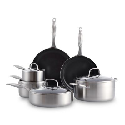 GreenPan&trade; Tri-Clad Nonstick Stainless Steel 10-Piece Cookware Set