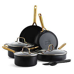 GreenPan™ Deco Nonstick Hard Anodized Aluminum 10-Piece Cookware Set in Black/Gold