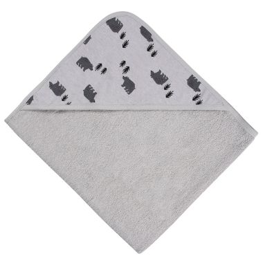 Gerber&reg; 2-Pack Bear Hooded Towels in Grey. View a larger version of this product image.