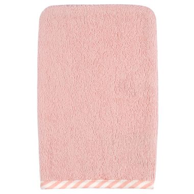 Gerber&reg; 2-Piece Bear Hooded Towel and Washcloth Mitt Set in Pink. View a larger version of this product image.