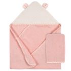 Alternate image 0 for Gerber&reg; 2-Piece Bear Hooded Towel and Washcloth Mitt Set in Pink