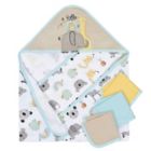 Alternate image 0 for Gerber&reg; 4-Piece Bear Hooded Towel and Washcloths Set in Blue