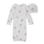 Alternate image 1 for Burt's Bees Baby&reg; Size 0-6M Counting Sheep Organic Cotton Gown and Cap Set in Cloud