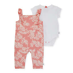 Burt's Bees Baby 2-Piece Floral Organic Cotton Jumpsuit and Bodysuit Set in Pink
