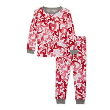 Burt's Bees Baby&reg; Size 2T 2-Piece I Love You Valentine's Day Pajama Set in Rose. View a larger version of this product image.